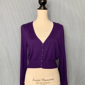 Purple ESPRIT Cardigan / Crop Cardigan / Women's XL Cardigan / Women's Cardigan